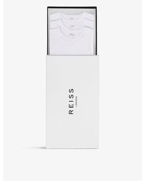 Reiss Bless Short-Sleeved Crewneck Pack Of Three Cotton-Jersey T-Shirts - White