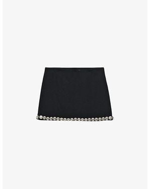 Prada Sablè Compact Woven Mini Skirt - Black