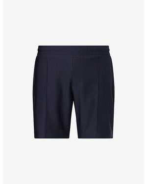 Arne Pleated Slim-Fit Woven Shorts - Blue