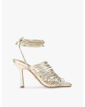 KG by Kurt Geiger Selected Multi-Strap Heeled Faux-Leather Sandals - Metallic