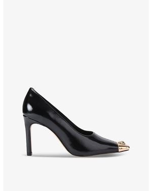 Kurt Geiger Regent Toe-Cap Heeled Patent-Leather Courts - Black