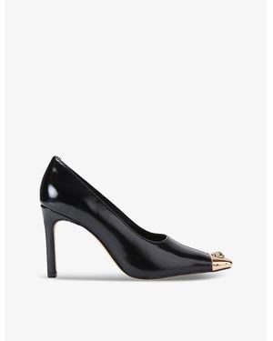 Kurt Geiger Regent Toe-Cap Heeled Patent-Leather Courts - Black