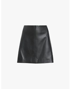 AllSaints Renai Slim-Fit Mid-Rise Leather Mini Skirt - Black