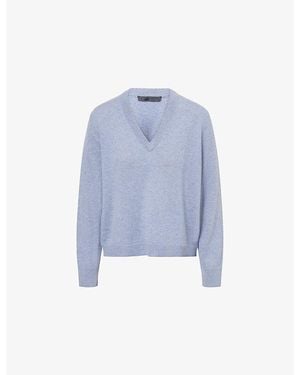 Jenni Kayne Flynn V-Neck Cashmere Jumper - Blue