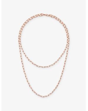 Cartier Santos De Small Long 18Ct Rose- Chain Necklace - White