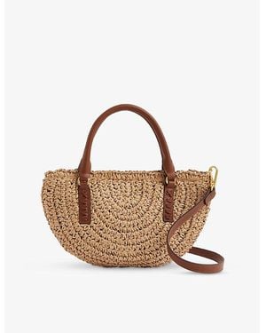 Reiss Eden Raffia Cross-Body Bag - Brown