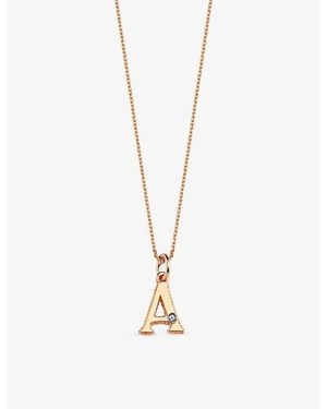 La Maison Du Couturier Selda Initial Small A 14Ct Rose- And Diamond Necklace - Metallic