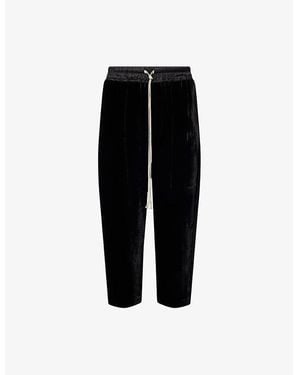 Rick Owens Astaires Cropped Silk-Blend Trousers - Black