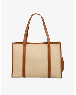 Sandro Branded Canvas Tote Bag - Natural