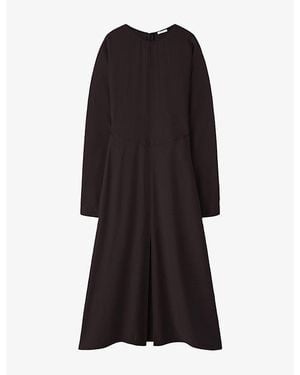 JOSEPH Hills Keyhole Crepe Midi Dress - Black