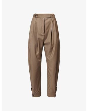RÓHE Frames Tailored Buttoned-Cuff Wool Trousers - Natural