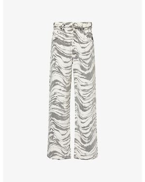Agolde Lyonne Printed Denim Jeans - White