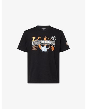 TRUE RELIGION Champ Graphic-Print Cotton T-Shirt - Black