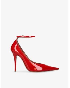 AMINA MUADDI Anok 105 Patent-Leather Heeled Courts - Red