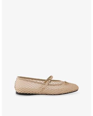 Prada Mesh Fabric Ballet Flats - Natural