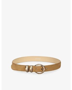 Sandro Buckle Suede Belt - Natural