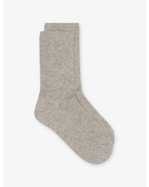 Sweaty Betty Logo-Embroidered Cashmere Crew Socks - Grey