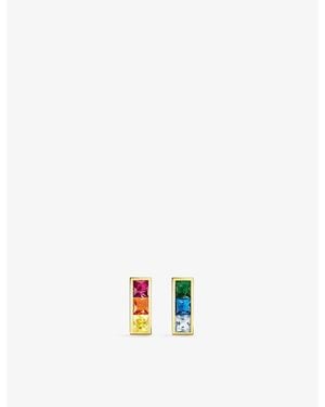 Thomas Sabo Colourful Stones 18Ct-Plated Sterling And Zirconia Stud Earrings - White