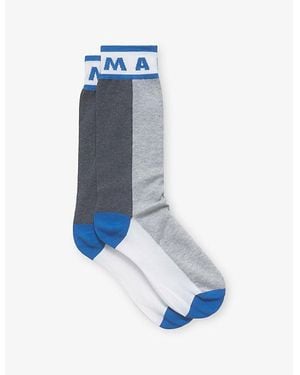 Marni Colour-Block Cotton-Blend Mid-Calf Socks - Blue