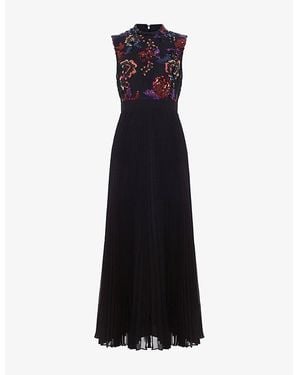 Phase Eight Lela Floral-Sequin Woven Maxi Dress - Black