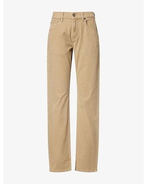 7 For All Mankind Straight-Leg Mid-Rise Denim Jeans - Natural