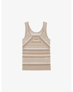 Reiss Miriam Striped Scoop-Neck Knitted Vest - Natural