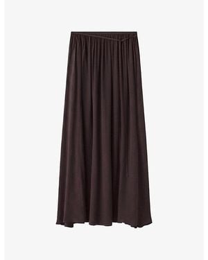 JOSEPH Elba Tie-Waist Crepe Maxi Skirt - Brown