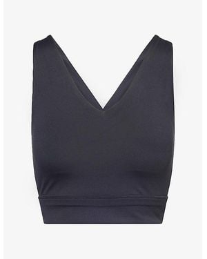 Sisterly Tribe Softsculpt V-Neck Cross Back Sports Bra - Blue