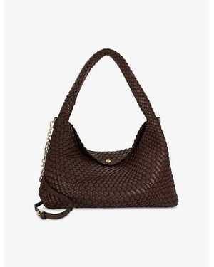 Dune Deliberate Large Woven Faux-Leather Shoulder Bag - Brown