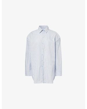 Frankie Shop Oana Striped Cotton Shirt - Blue