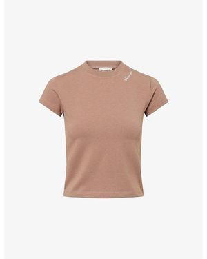 ADANOLA Signature Baby Tee Cotton-Jersey T-Shirt - Pink