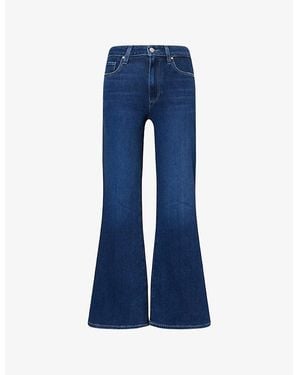 PAIGE Marlow Skimmer Flared-Leg High-Rise Stretch-Denim Jeans - Blue