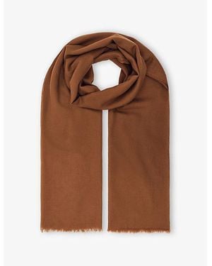 Reiss Heidi Fringe-Trimmed Cashmere Scarf - Brown