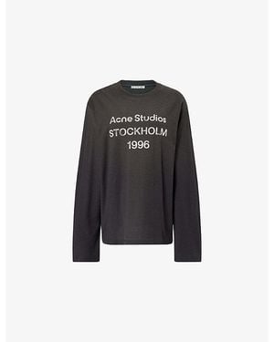 Acne Studios 1996 Logo-Print Cotton-Blend T-Shirts - Black