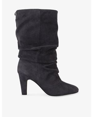 Kurt Geiger Elizabeth Slouch Heeled Suede Boots - Black