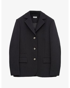 Loewe Single-Breasted Wool-Blend Blazer - Black