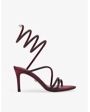 Carvela Kurt Geiger Spiral 80 Crystal-Strap Woven Heels - Pink