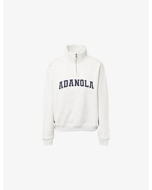 ADANOLA Relaxed-Fit Varsity Cotton Sweatshirt - White