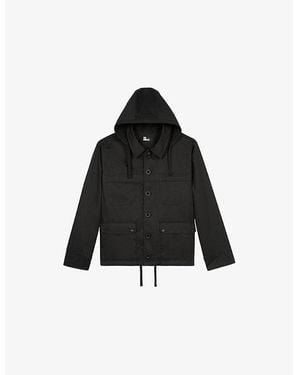 The Kooples Patch-Pocket Regular-Fit Hooded Cotton Jacket - Black