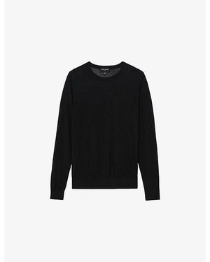 Reiss X Atelier Leyla Round-Neck Cashmere-Blend Jumper - Black