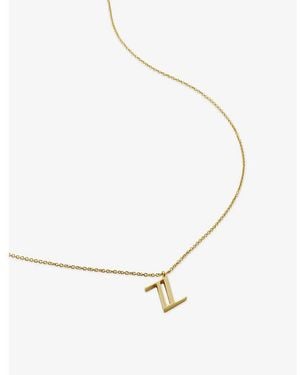 Monica Vinader Initial Z 18Ct-Vermeil Plated 925 Sterling Necklace - Metallic