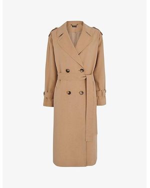 Whistles Riley Double-Breasted Woven Trench Coat - Natural