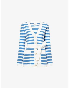 Posse Ari Stripe Knitted Cardigan - Blue