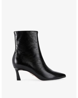 Steve Madden Lulah Leather Heeled Ankle Boots - Black