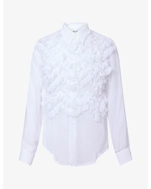 Comme des Garçons Ruffle Sheer Chiffon Blouse - White