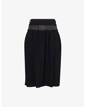 Maison Margiela Satin-Waistband Regular-Fit Stretch-Woven Midi Skirt - Black