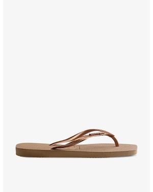 Havaianas Logo-Embellished Rubber Flip-Flops - Brown