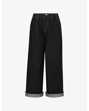 Damson Madder Pascal Wide-Leg Denim Jeans - Black