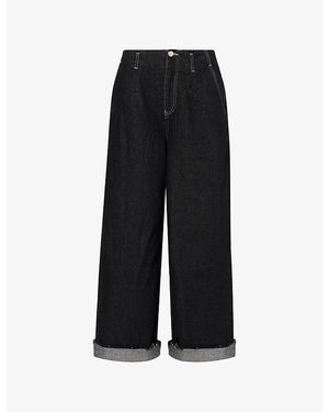Damson Madder Pascal Wide-Leg Denim Jeans - Black