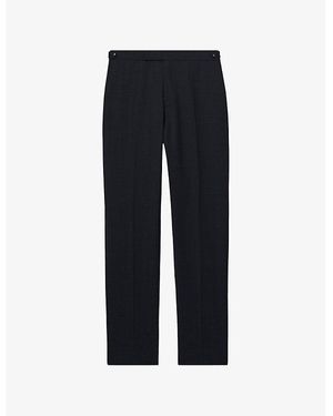 Reiss Hatch Slim-Fit Straight-Leg Stretch Wool-Blend Pants - Blue